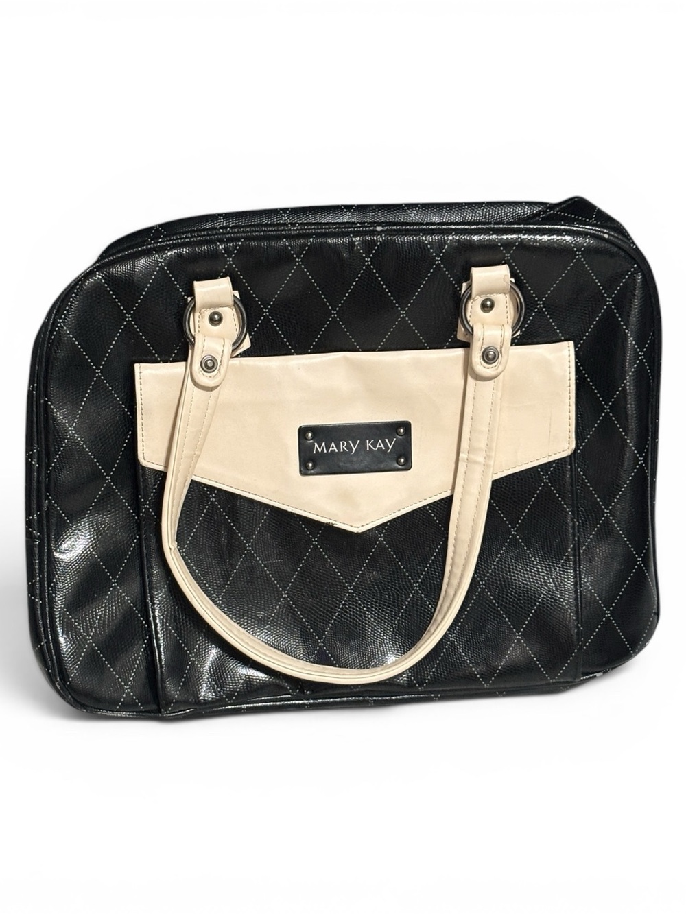Mary Kay Deluxe Consultant Bag Black Cream Large Caddy Tote